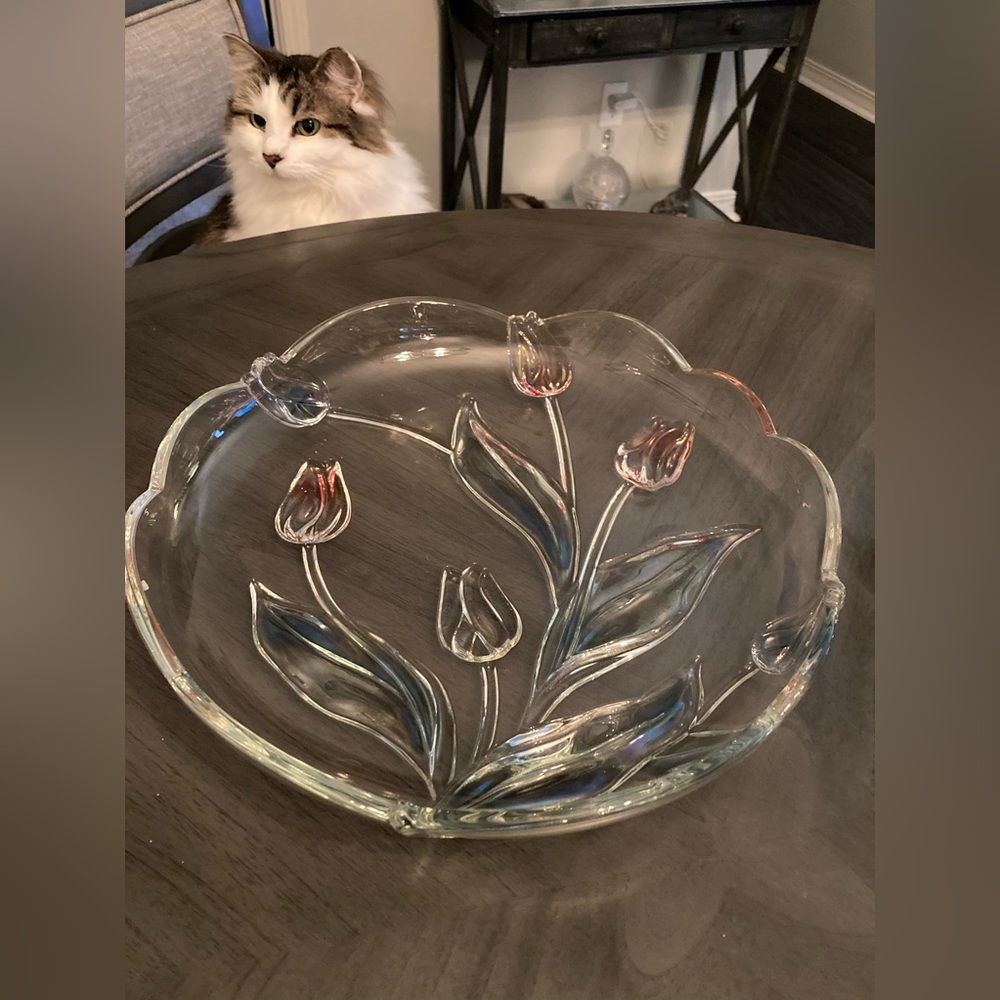 Mikasa crystal tulip platter